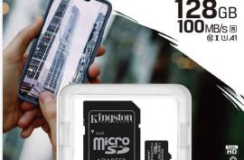 იყიდება მეხსირების ბარათი Kingston 128GB microSDXC