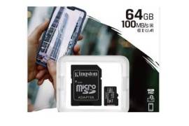 იყიდება ჩიპები Kingston 64GB microSDXC Class10