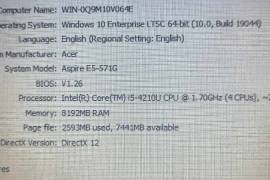 ACER Aspire E5-571G ,  i5, RAM 8 GB, SSD 120+750