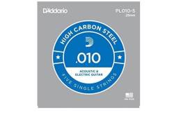 Daddario PL010-5 5-PACK SINGLE PLAIN STEEL 010