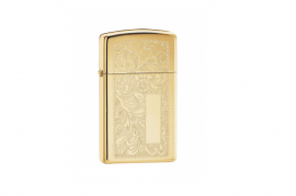 Zippo, 1652B - 1652 Slim Brass Venetian