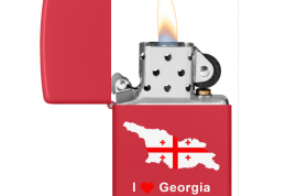 Zippo, 233-113455 - 233 Red Matte - I LOVE Georgian Flag 