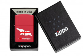 Zippo, 233-113455 - 233 Red Matte - I LOVE Georgian Flag 