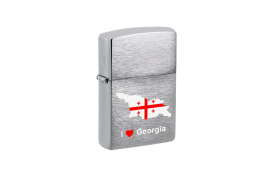 Zippo, 200-113454 - 200 Brushed Chrome - I LOVE Georgian 