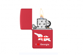 Zippo, 233-113455 - 233 Red Matte - I LOVE Georgian Flag 