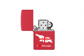 Zippo, 233-113455 - 233 Red Matte - I LOVE Georgian Flag 