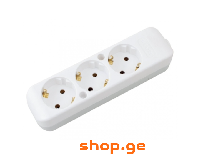 FLASH 3 WAY SOCKET WITH CONNECTOR +EARTHING