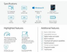 HP envy 13.3 i7 1165g7 FHD Touchscreen