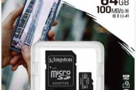 იყიდება ჩიპები Kingston 64GB microSDXC Class10, 10