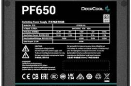 კვების ბლოკი Deepcool PF650, 650W, 80 Plus, Power 