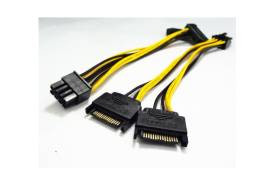 SATA 8-Inch 15-Pin to 6-Pin and 8-pin PCI Express 