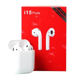 ორიგინალი Bluetooth ყურსასმენი i15 pods 65 ლარად  HD ხმა  გაძლიერებული ბასი / აუდიო ხარისხი  ინტეგრირებული მიკროფონი  ️Bluetooth ვერსია: 5.0  მუსიკის მოსმენა: 2.5 საათი (პაუზა/გაშვება) (გადართვა წინ და უკან)  საუბრის დრო: 5 საათი (პასუხი / გათიშვა)  დატენ