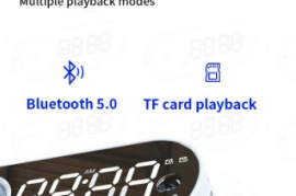 Bluetooth დინამიკი მაღვიძარა, საათი,  FM რადიოთი, 