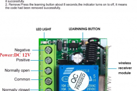 DC 12V 433 Mhz RF უსადენო დისტანციური მართვის გადა