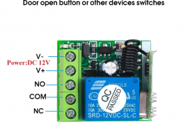 DC 12V 433 Mhz RF უსადენო დისტანციური მართვის გადა